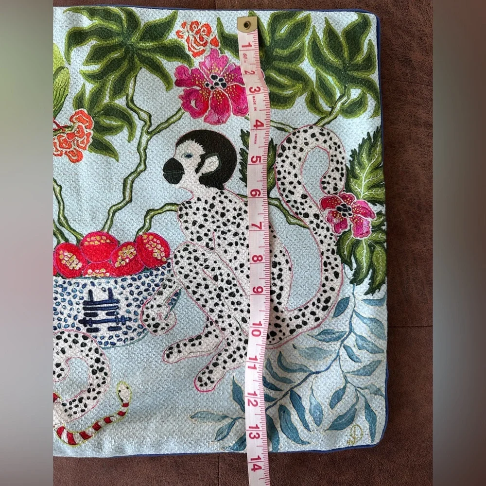 Tropical Monkey Pillowcase with Floral Design - White Lotus